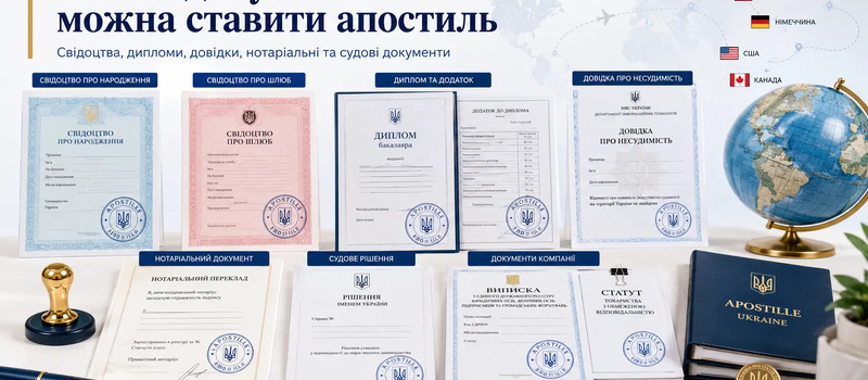На какие документы можно ставить апостиль
